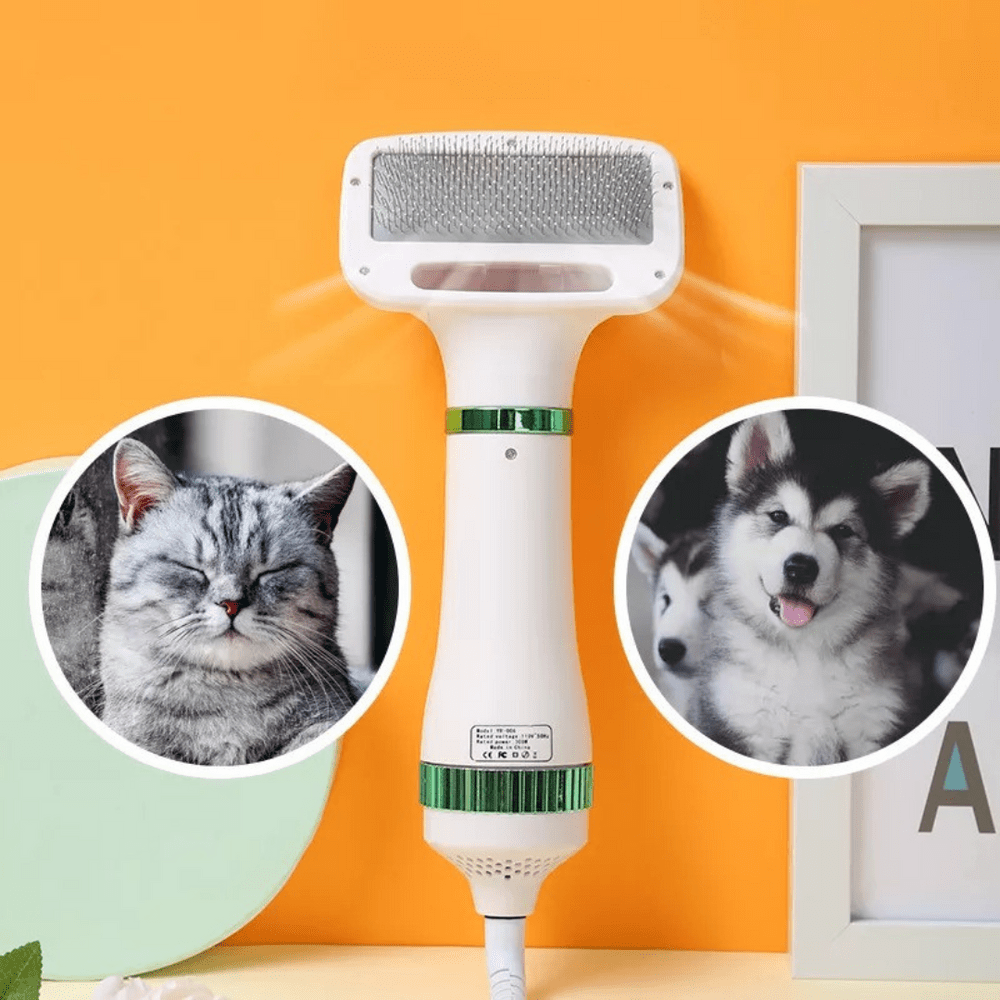 Cepillo y secador para mascotas 2 en 1